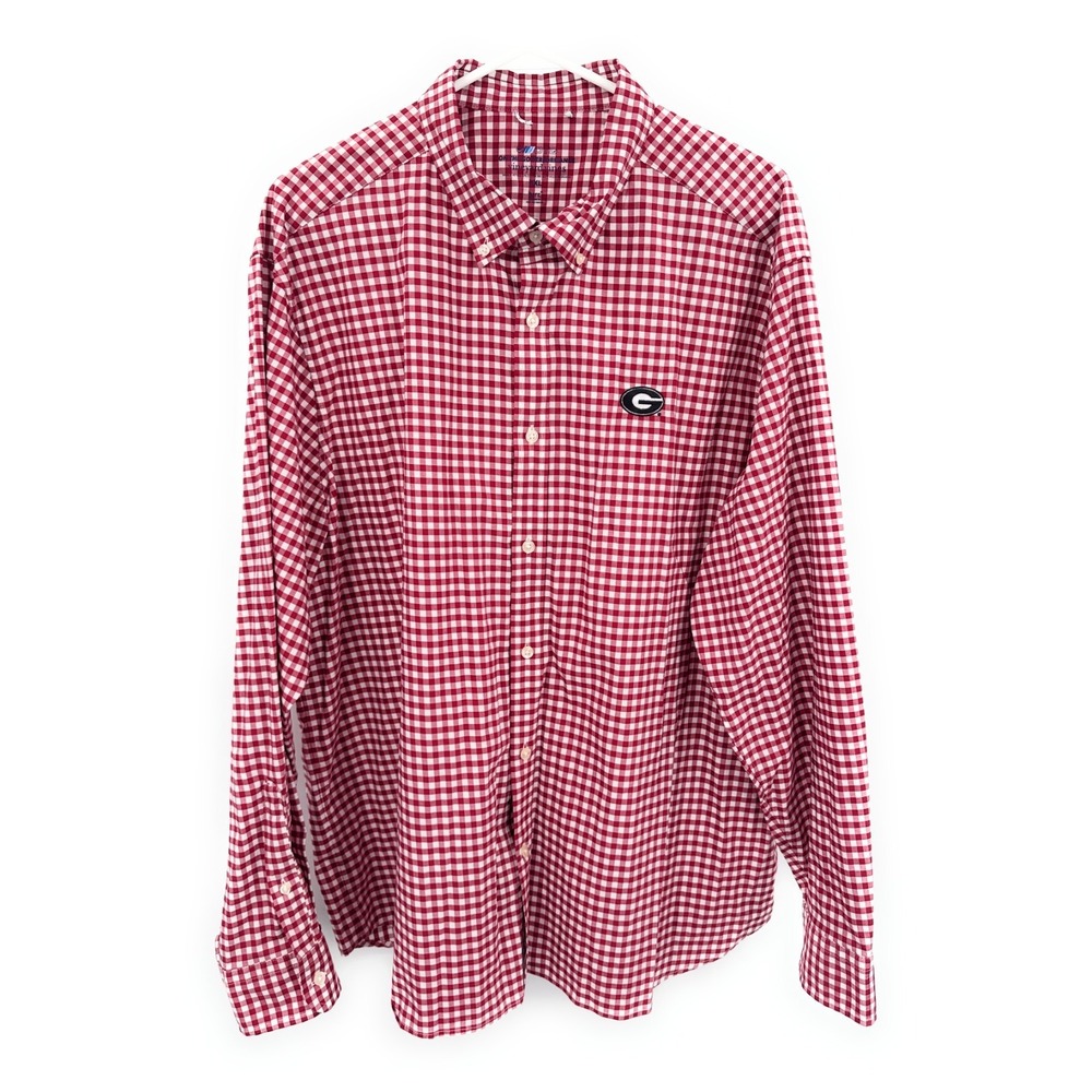 Vineyard Vines Shirt Mens XL Check OTG On The Go Performance Button Down Georgia